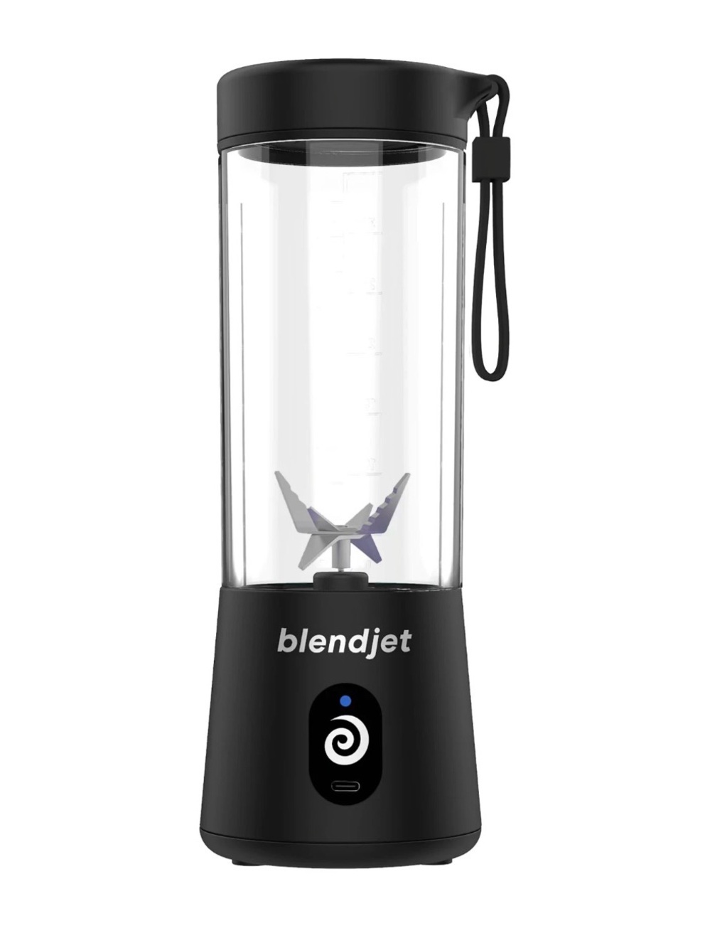 BlendJet 16oz Personal Blender Portable USB Rechargeable – Black – Self-Cleaning